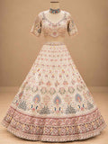 Ivory Multicolour Embroidered Lehenga Set with Dupatta | Women's Ethnic Wedding Wear