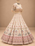Ivory Multicolour Embroidered Lehenga Set with Dupatta | Women's Ethnic Wedding Wear