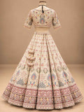 Ivory Multicolour Embroidered Lehenga Set with Dupatta | Women's Ethnic Wedding Wear