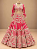 Pink Embroidered Lehenga Set with Dupatta | Women's Wedding & Festive Wear