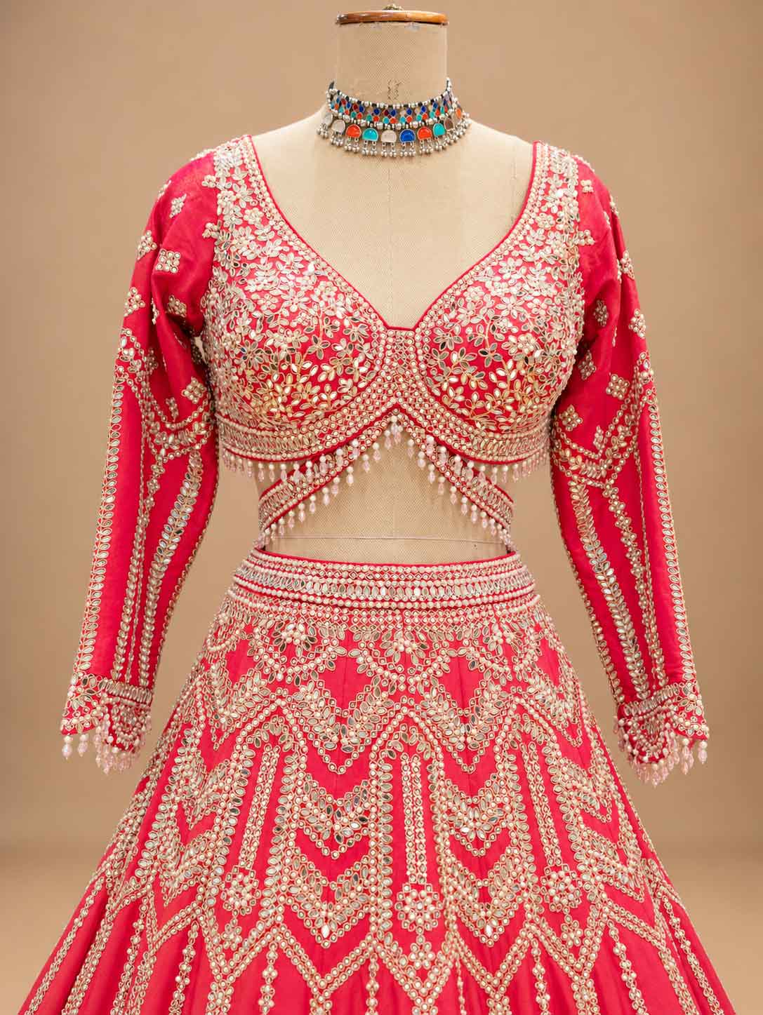 Pink Embroidered Lehenga Set with Dupatta | Women's Wedding & Festive Wear