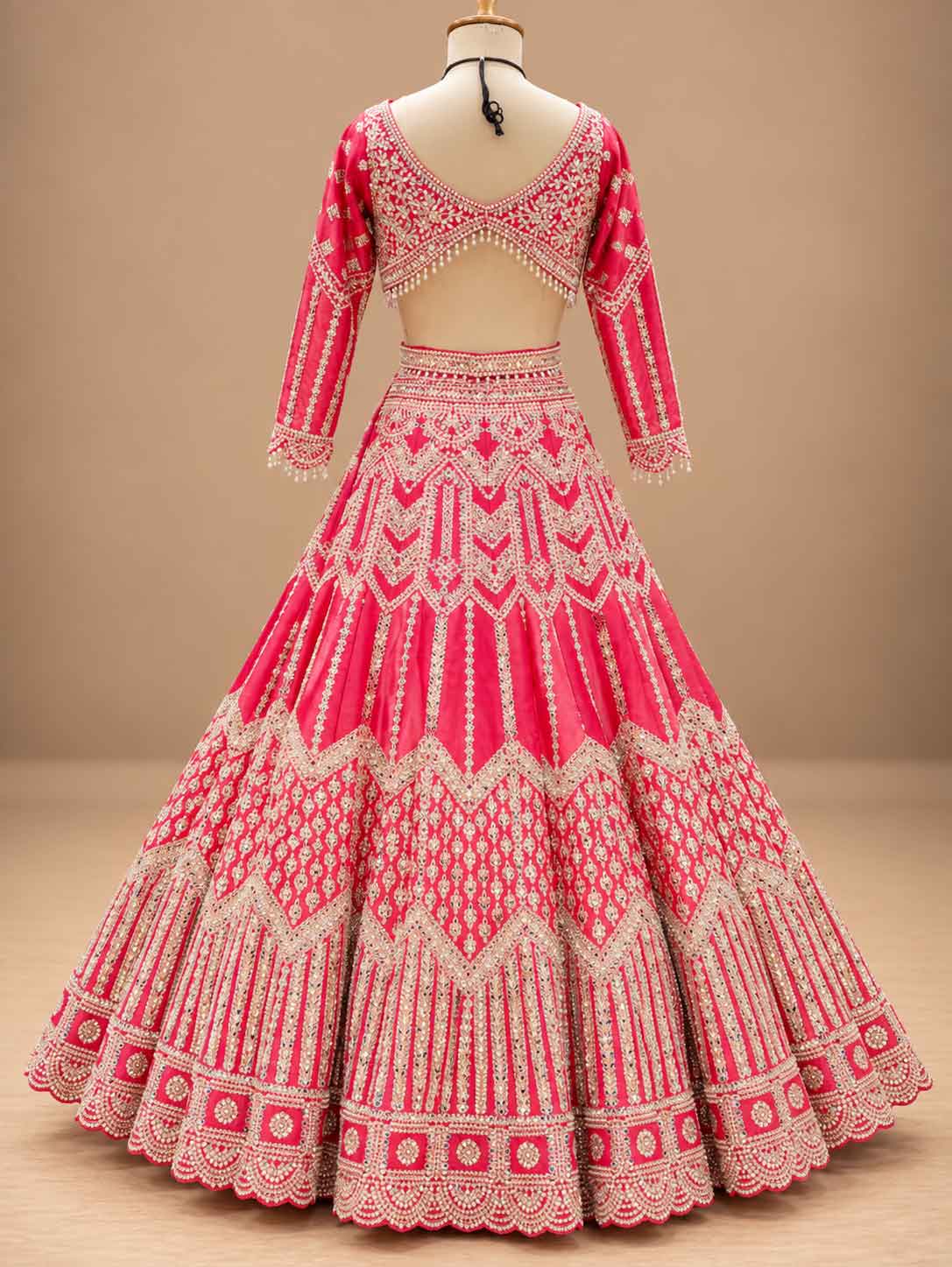 Pink Embroidered Lehenga Set with Dupatta | Women's Wedding & Festive Wear