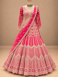 Pink Embroidered Lehenga Set with Dupatta | Women's Wedding & Festive Wear