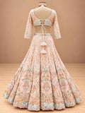 Brown Multicolour Embroidered Lehenga Set with Dupatta | Women's Wedding Wear