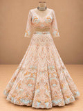 Brown Multicolour Embroidered Lehenga Set with Dupatta | Women's Wedding Wear