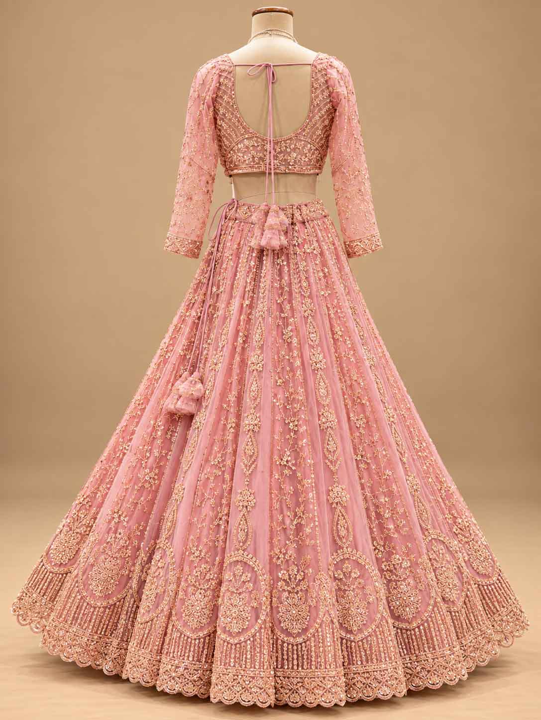 Soft Pink Embroidered Lehenga Set with Dupatta | Women's Wedding Wear