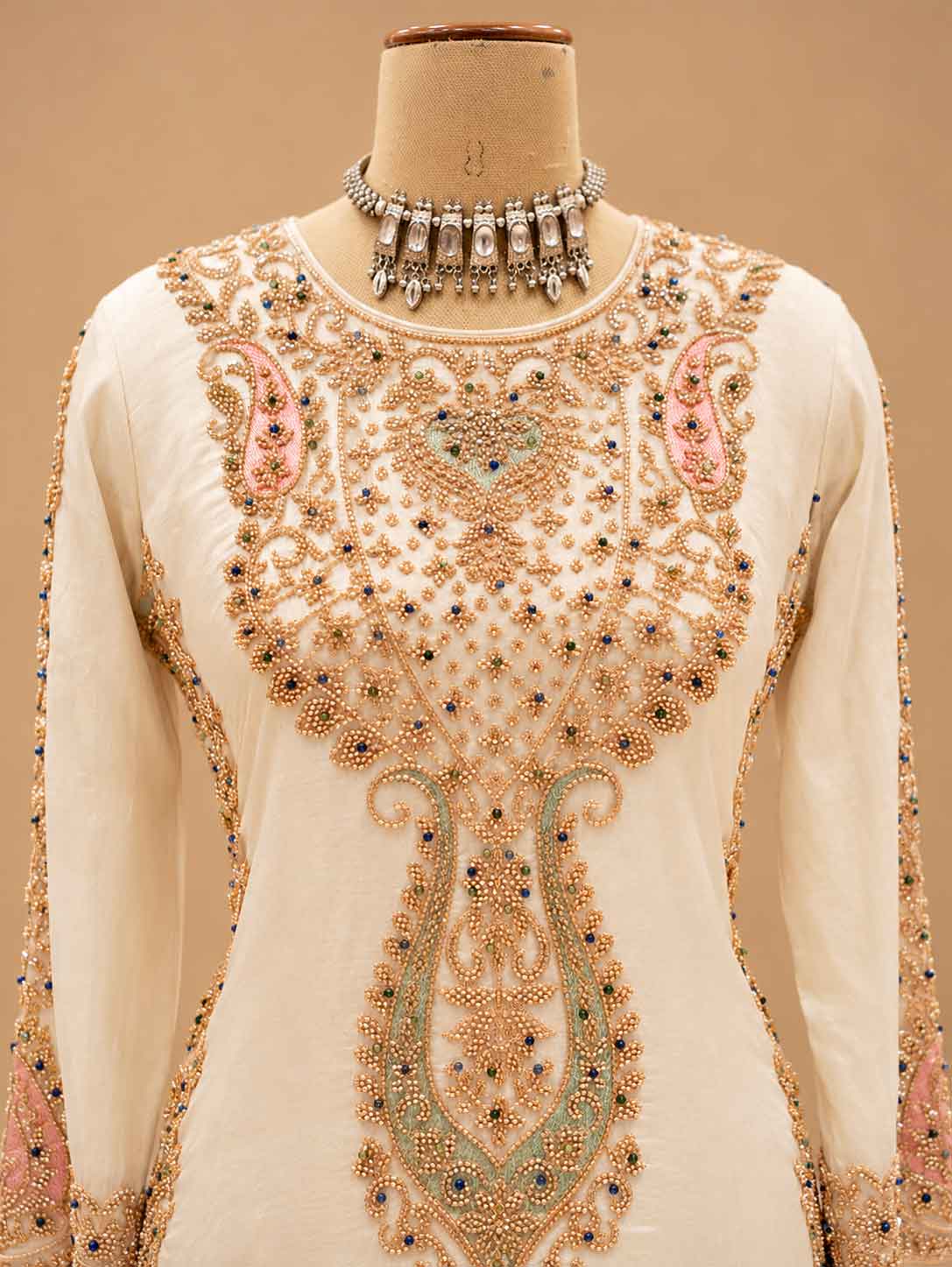Ivory White Embroidered Anarkali Suit Set with Dupatta | Women's Festive Wear