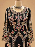 Black Embroidered Anarkali Kurta Set with Palazzo & Dupatta | Women's Ethnic Wear