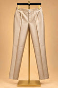 Champagne Gold Textured Indo-Western Suit Set for Men | Wedding & Groom Wear