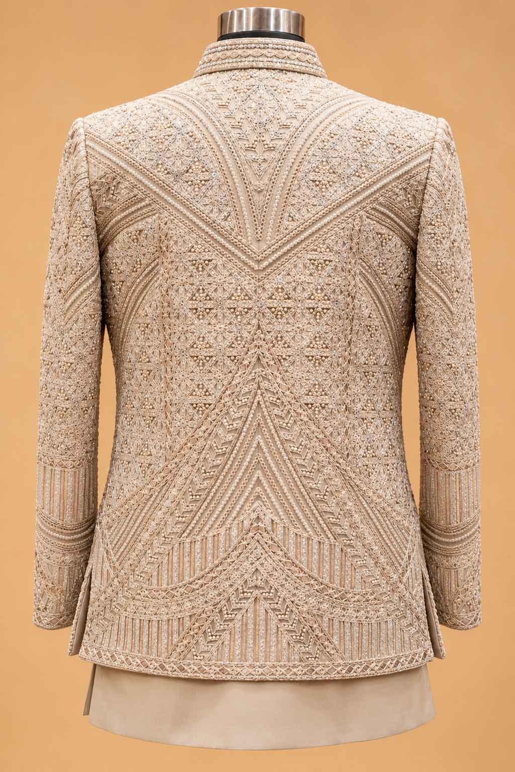 Champagne Embroidered Sherwani Set for Men – product image 3