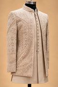 Champagne Embroidered Sherwani Set for Men – product image 5