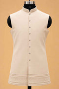 Ivory Floral Embroidered Sherwani Set for Men – product image 2