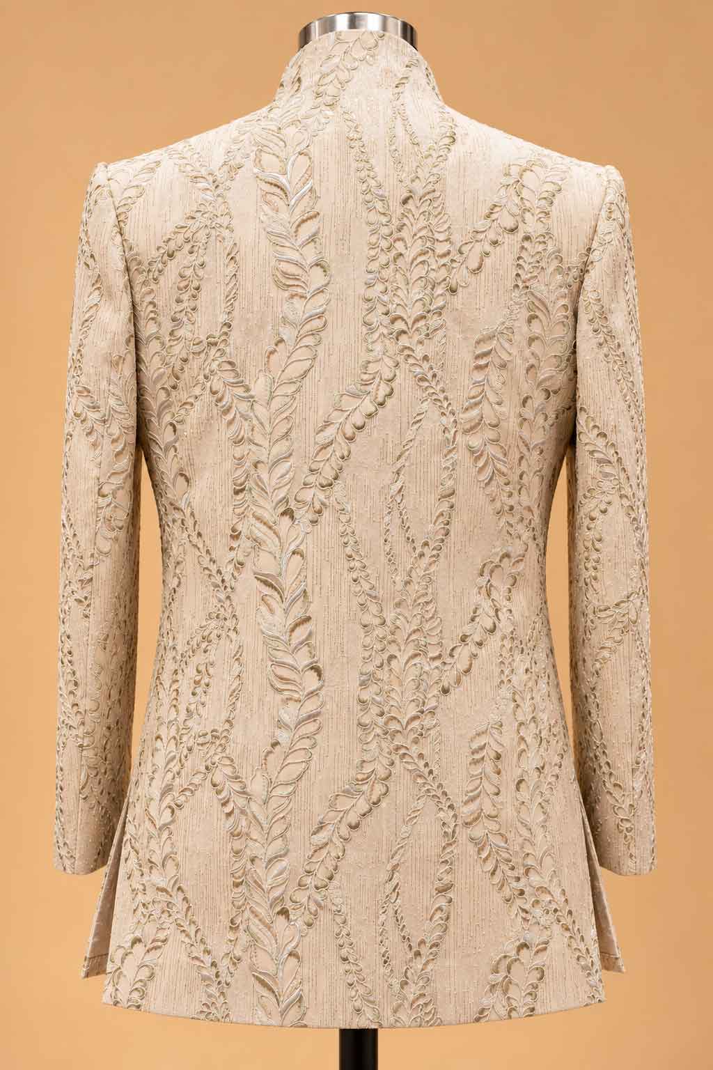 Ivory Floral Embroidered Sherwani Set for Men – product image 3
