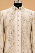 Ivory Floral Embroidered Sherwani Set for Men – product image 6