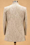 Ivory Textured Indo-Western Suit Set for Men | Wedding & Groom Wear