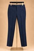 Navy Blue Textured Indo-Western Suit Set for Men | Wedding & Reception Wear