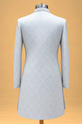 Aqua Textured Sherwani for Men with Ivory Trousers – product image 5