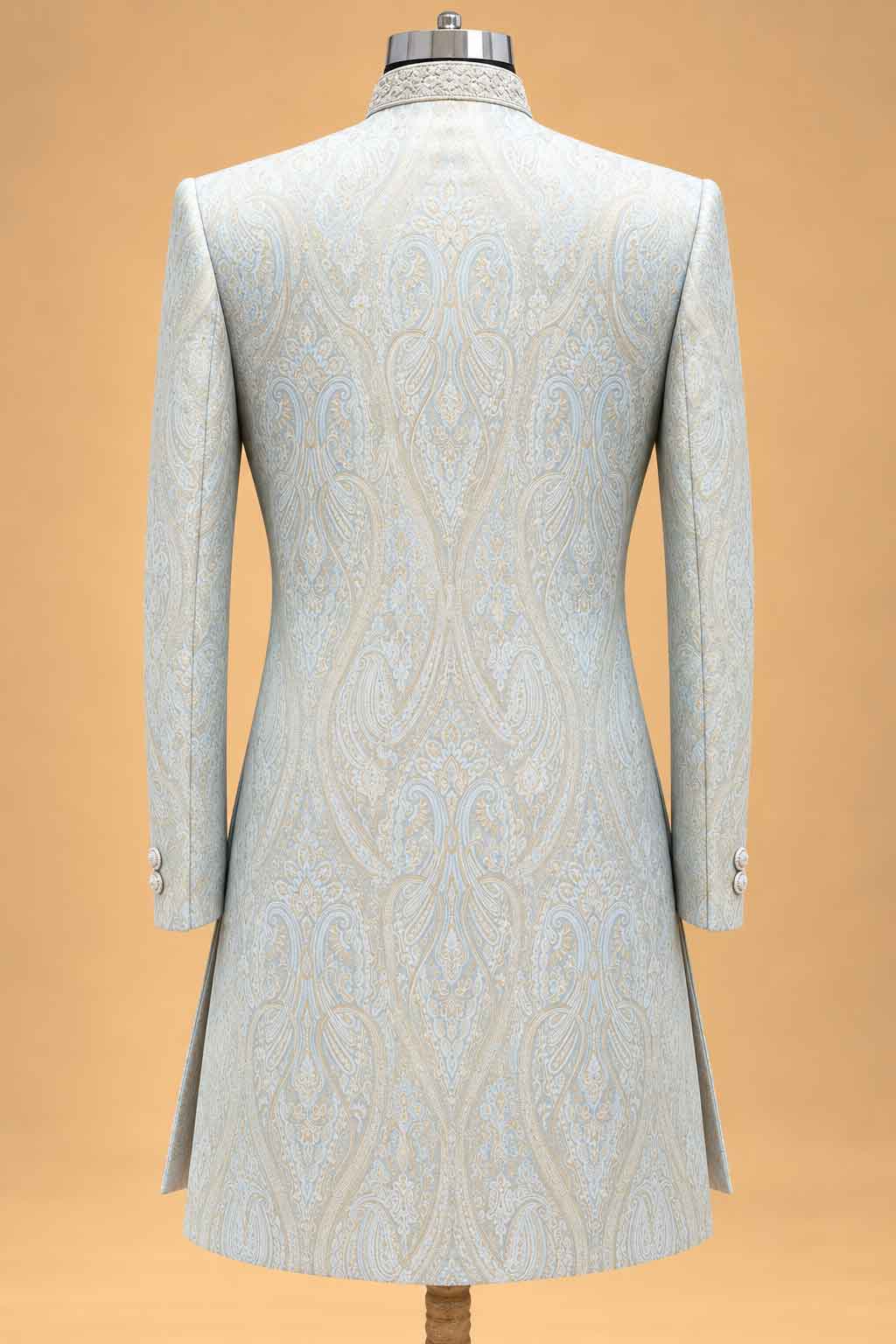 Light Ivory Paisley Sherwani with Dhoti for Men – product image 2