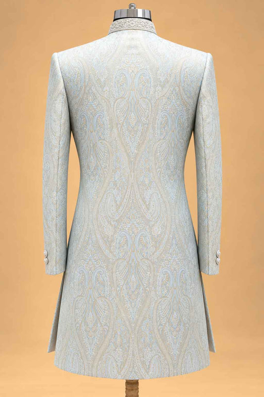 Light Ivory Paisley Sherwani with Dhoti for Men – product image 2