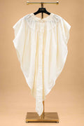 Plum Textured Sherwani with Ivory Dhoti for Men – product image 6