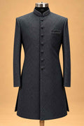 Charcoal Black Textured Sherwani for Men – product image 2