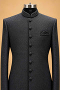 Charcoal Black Textured Sherwani for Men – product image 3