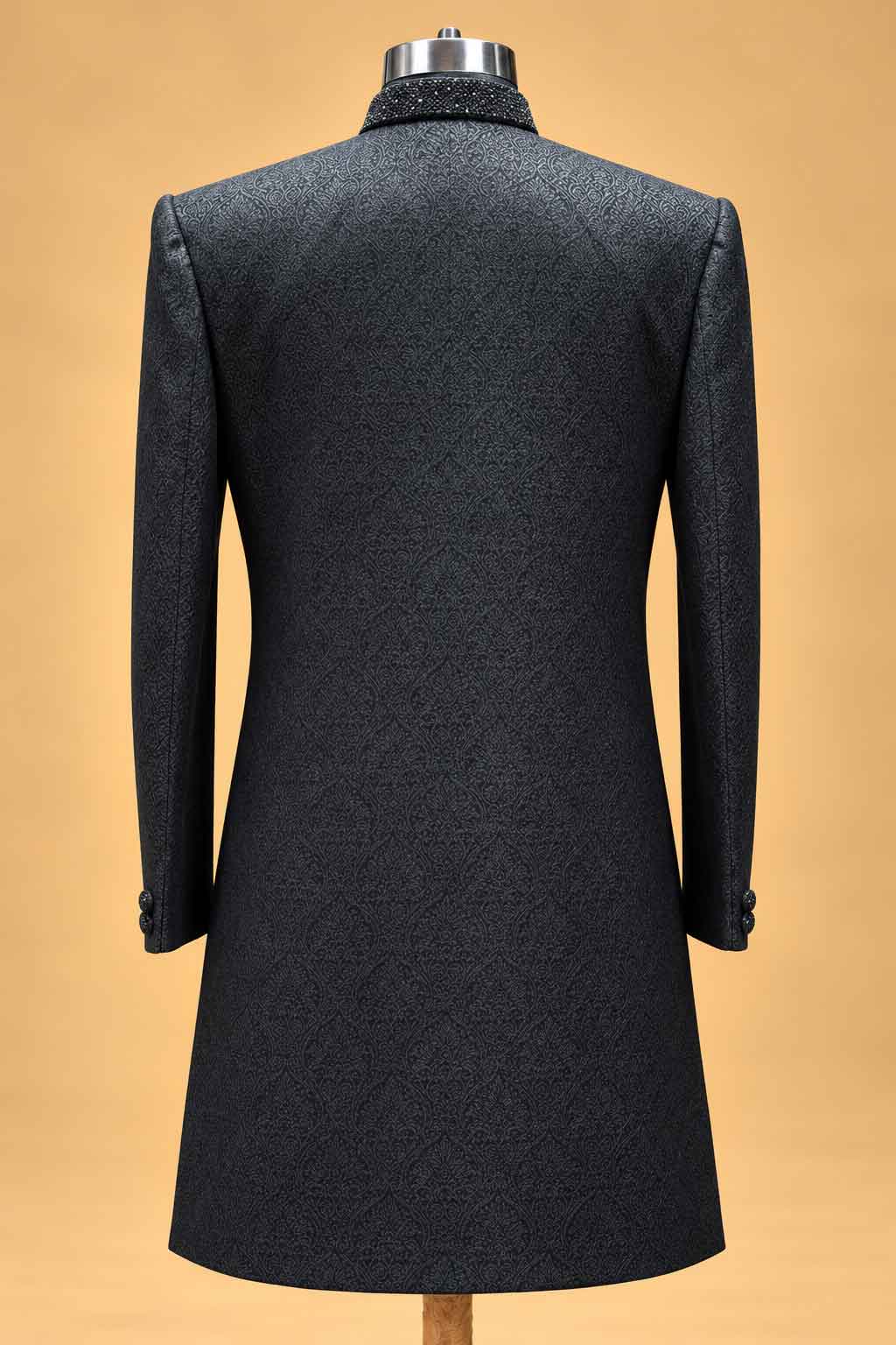 Charcoal Black Textured Sherwani for Men – product image 4