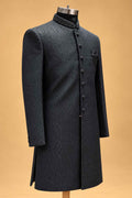 Charcoal Black Textured Sherwani for Men – product image 5