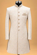 Firozi Textured Sherwani for Men with Trousers – product image 3
