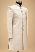 Firozi Textured Sherwani for Men with Trousers – product image 4