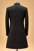 Black Textured Sherwani with Dhoti for Men – product image 5