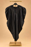 Black Textured Sherwani with Dhoti for Men – product image 6