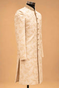 Cream floral sherwani set for men – product image 3