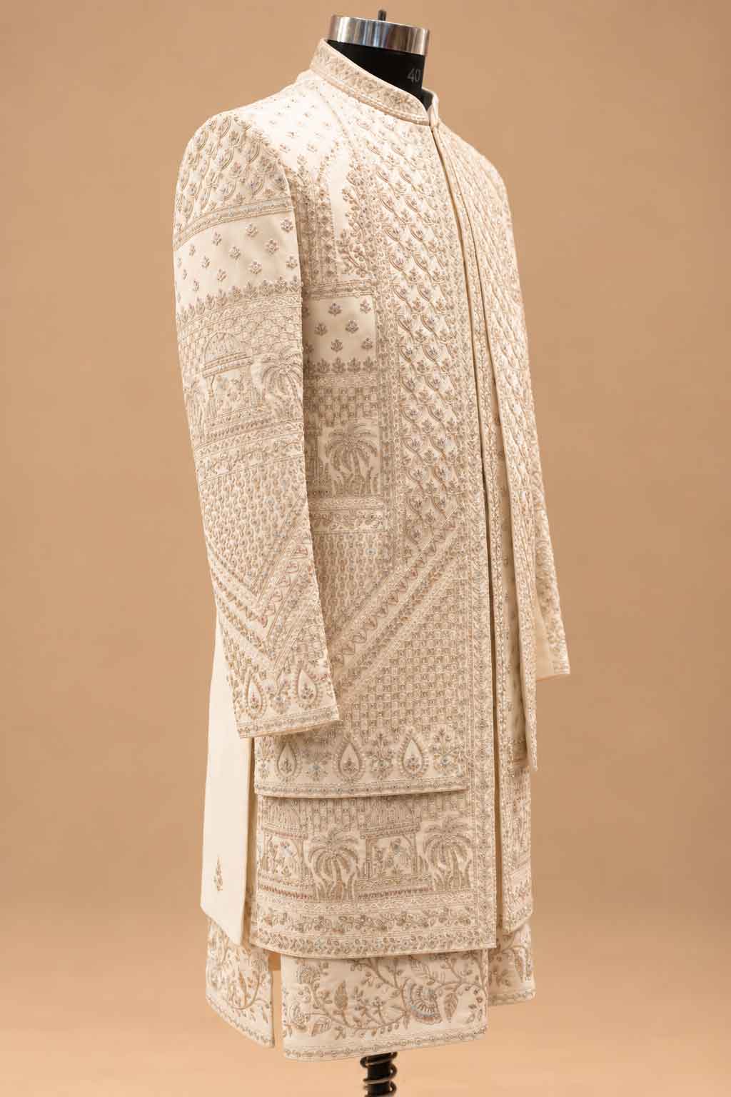 Royal Ivory sherwani for men – product view 4