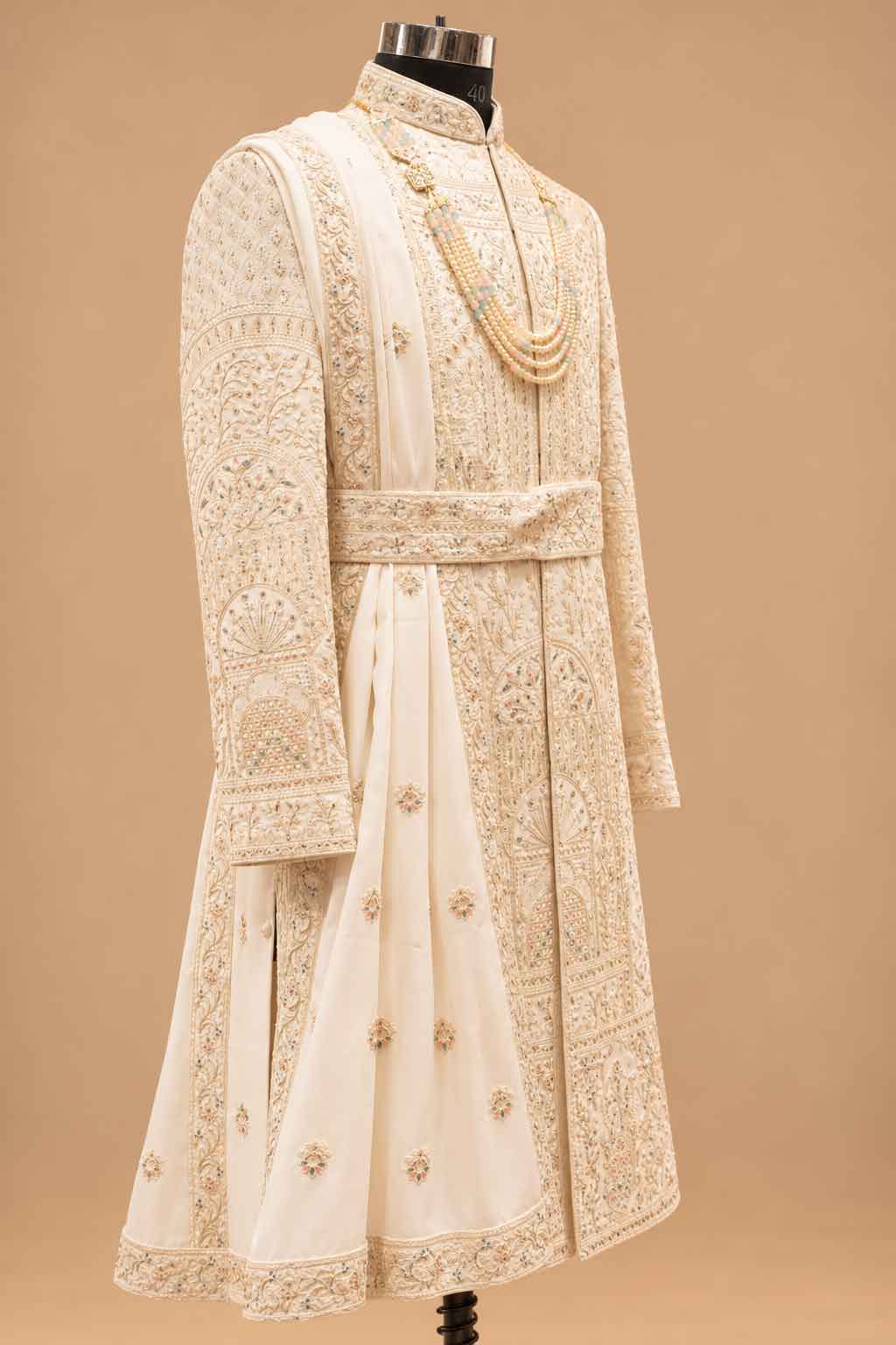 Royal Ivory sherwani for men – product view 4