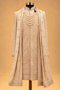 Royal Beige Gold sherwani for men – product view 2