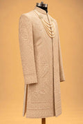 Royal Beige Gold sherwani for men – product view 3
