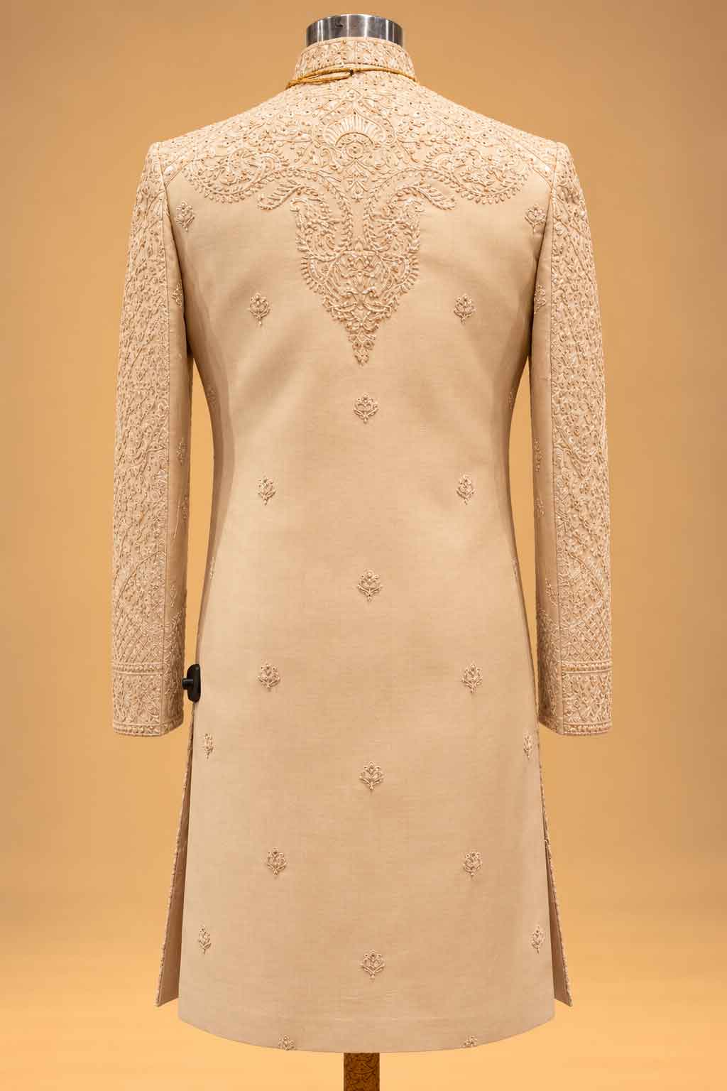 Royal Beige Gold sherwani for men – product view 4