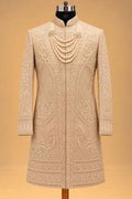 Royal Beige Gold sherwani for men – product view 5