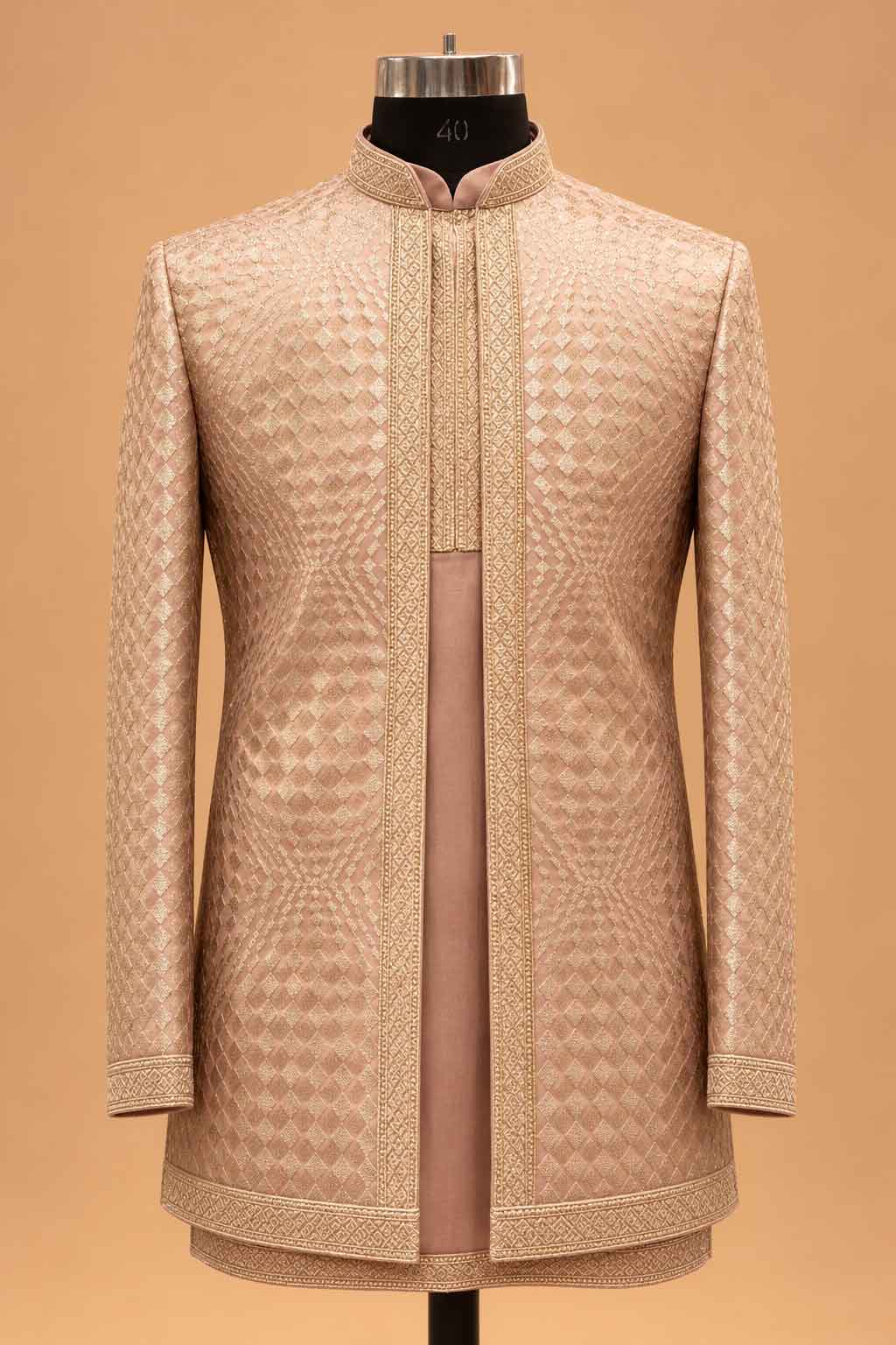Blush Pink sherwani for men – product view 2