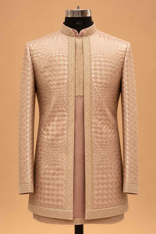 Blush Pink sherwani for men – product view 2