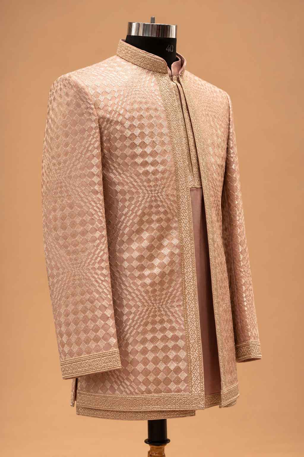 Blush Pink sherwani for men – product view 4