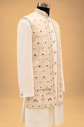 Ivory nehru jacket set for men – product view 5