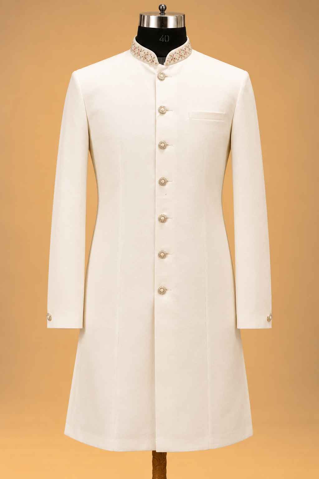 Ivory and Gold nehru jacket set for men – product view 5