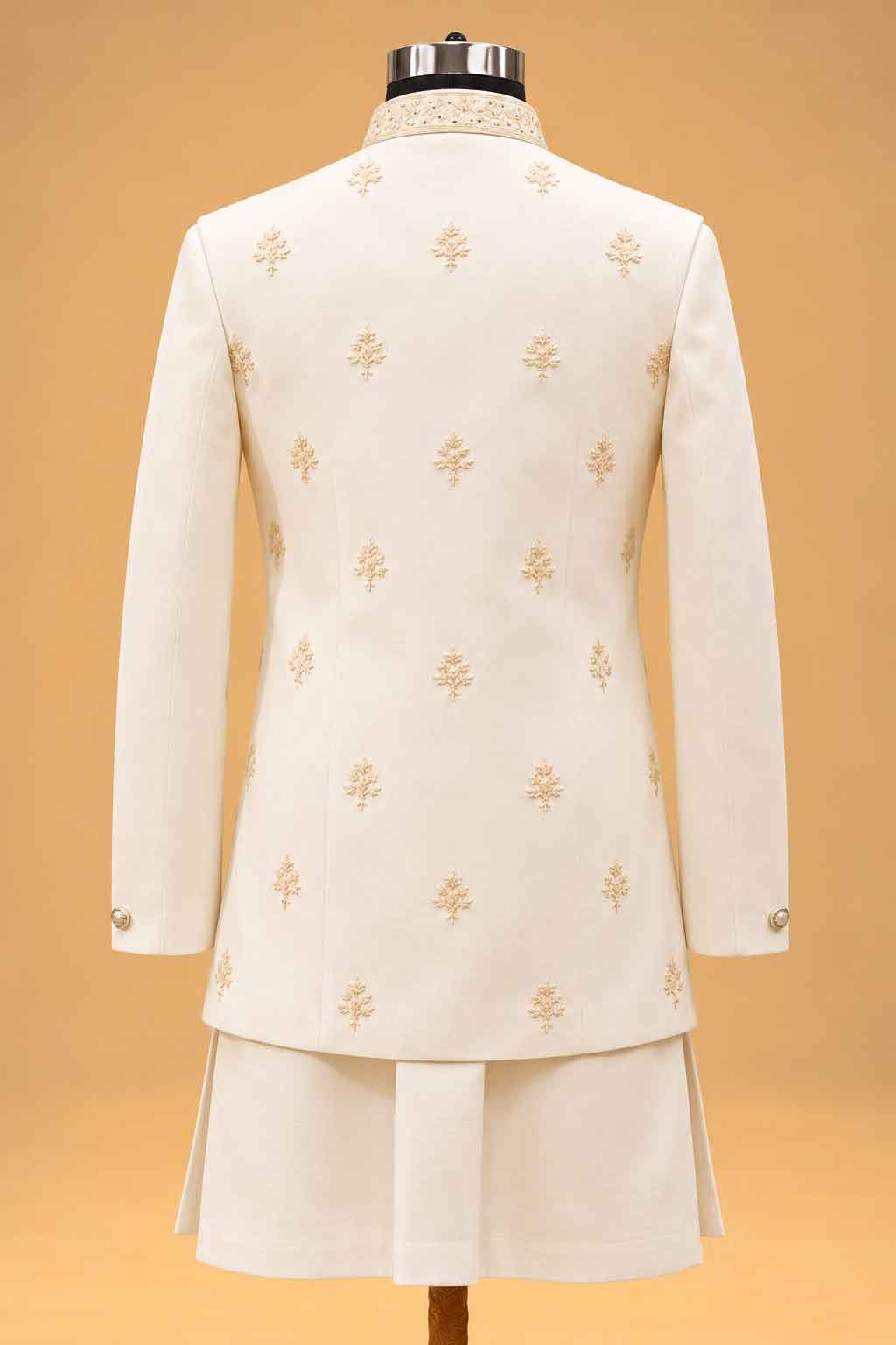 Ivory and Gold nehru jacket set for men – product view 6