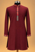 Maroon nehru jacket set for men – product view 3