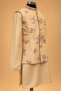 Beige nehru jacket set for men – product view 2
