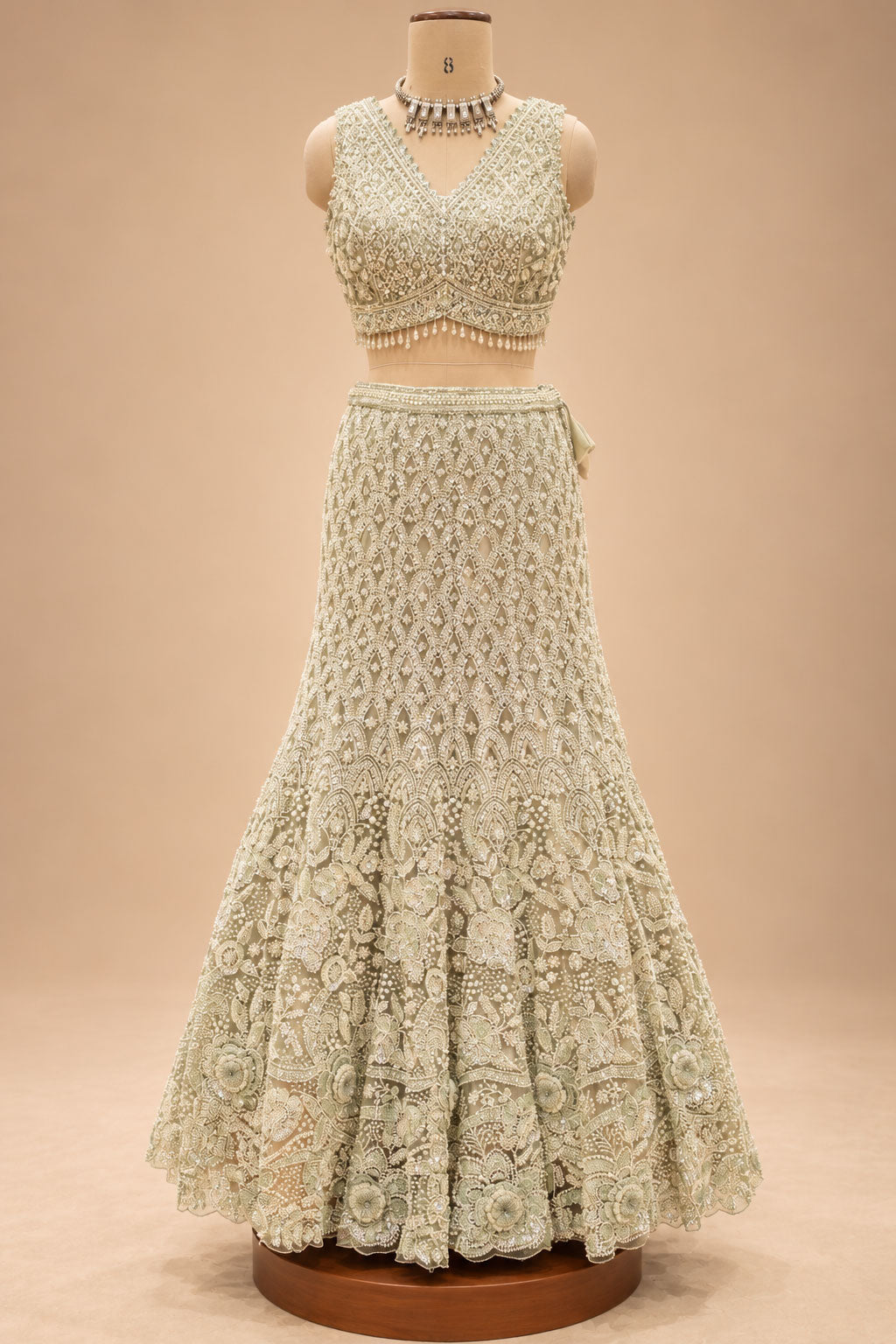 Sage Green lehenga choli for women – product view 3