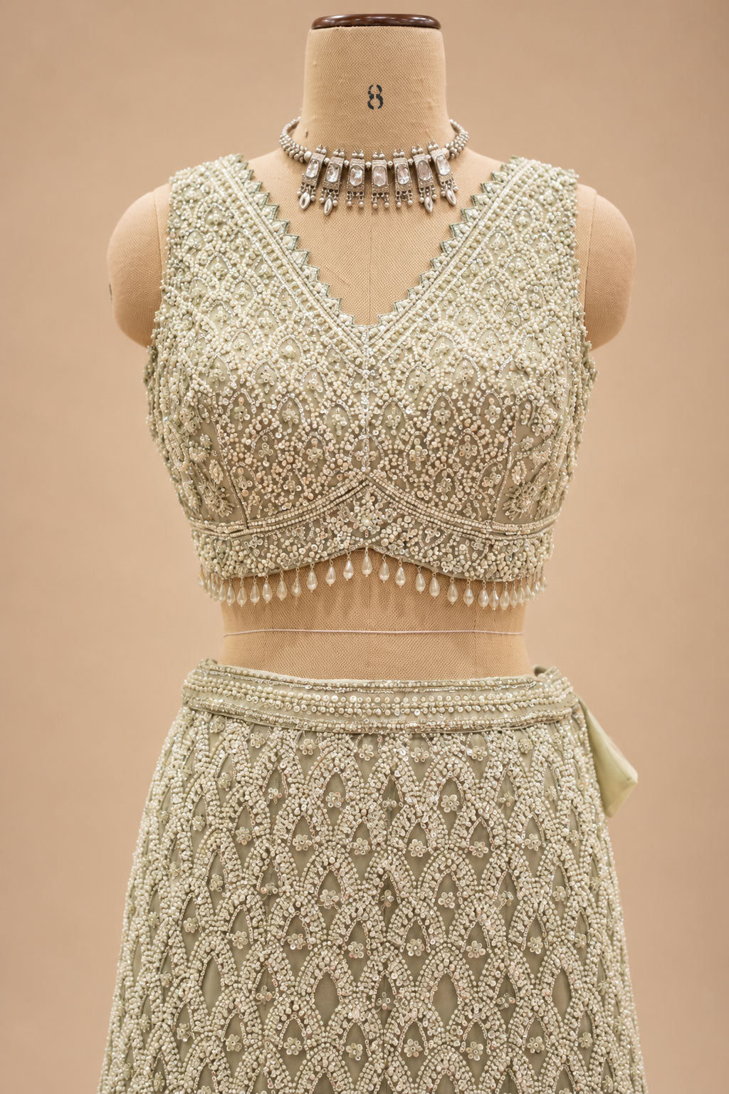 Sage Green lehenga choli for women – product view 4
