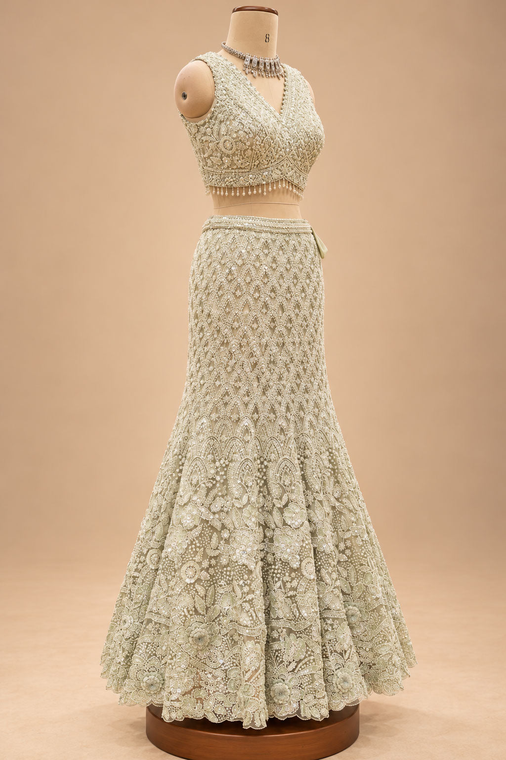Sage Green lehenga choli for women – product view 5